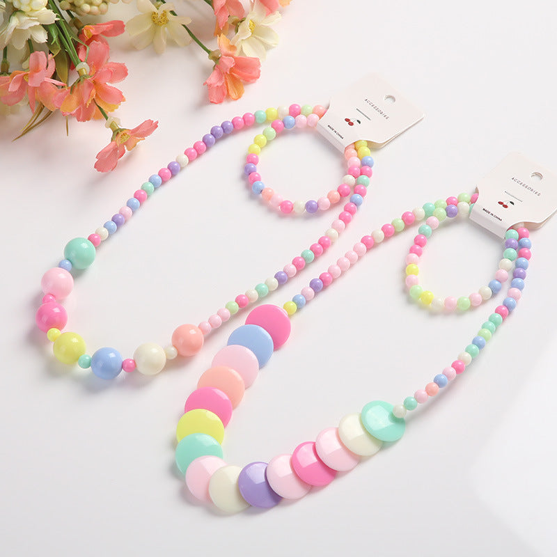 Collares de cuentas de color caramelo al por mayor Juego de dos